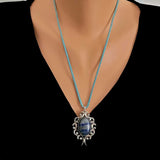Sterling Silver Lapis Lazuli Filigree Pendant Necklace