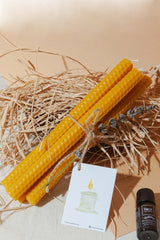 Natural Beeswax Taper Candles - Set of 4