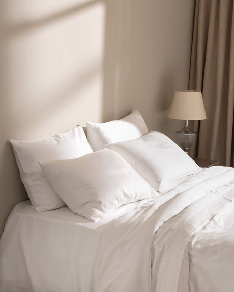 Pure Cotton Sateen Double Duvet Cover Set - Elegant Embroidery