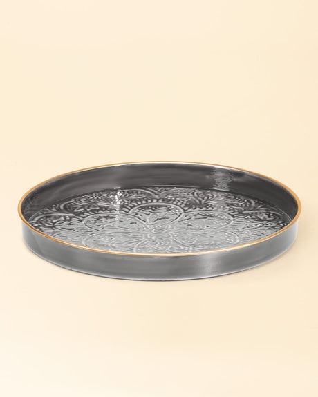 Sleek Metal Serving Tray - Modern Minimalist Design