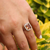 Premium 925 Sterling Silver Zultanite Emerald Cut Halo Ring