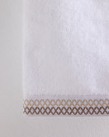 Topaze Cotton Face Towel - White/Beige