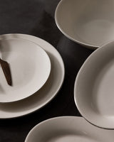 New Bone Porcelain 6-Person Dinnerware Set - White & Silver