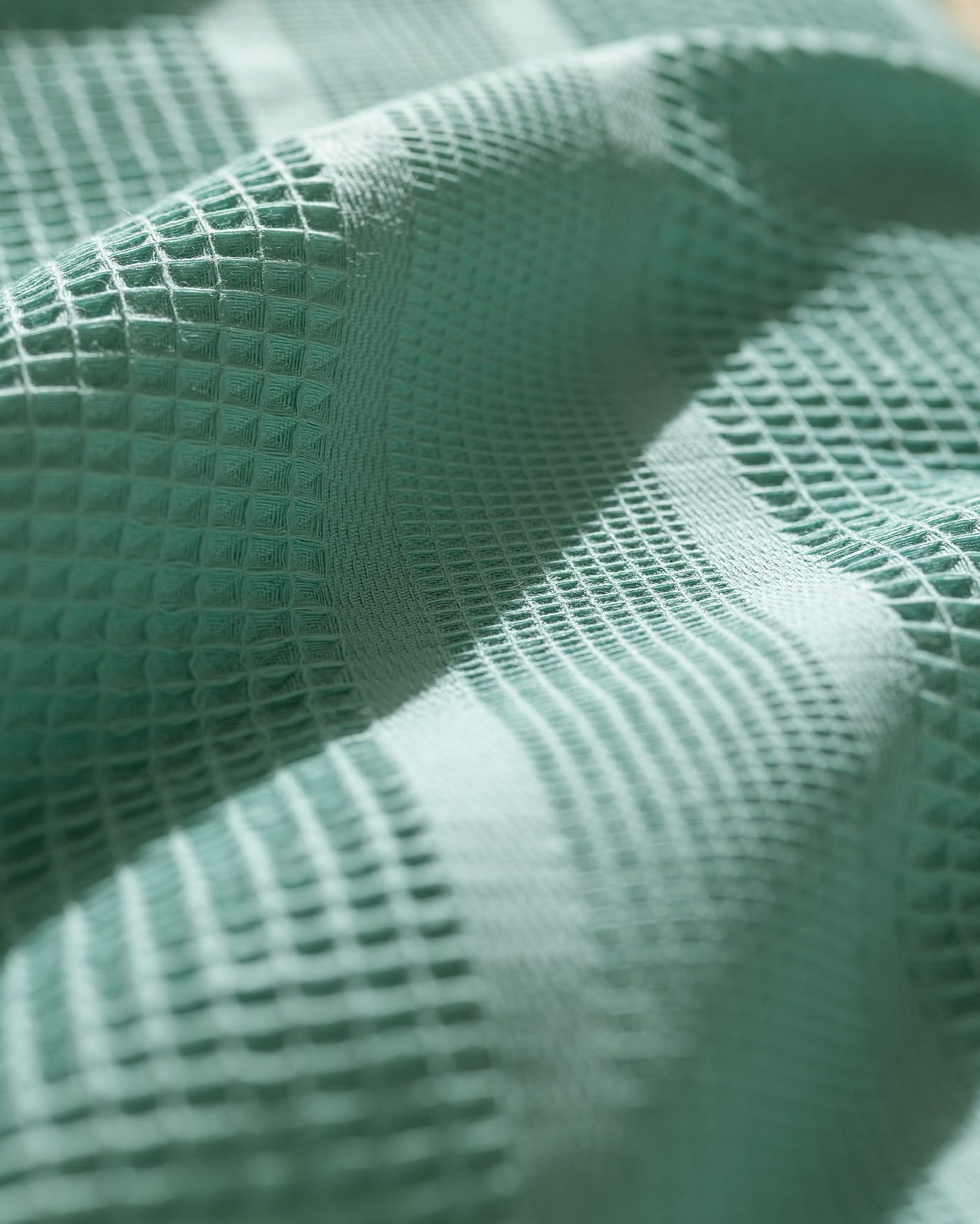 100% Cotton Carded Pique Double Blanket - Turquoise
