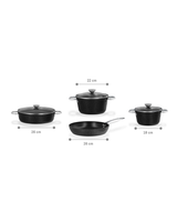 Titanium 7-Piece Nonstick Cookware Set, Black Pots and Pans