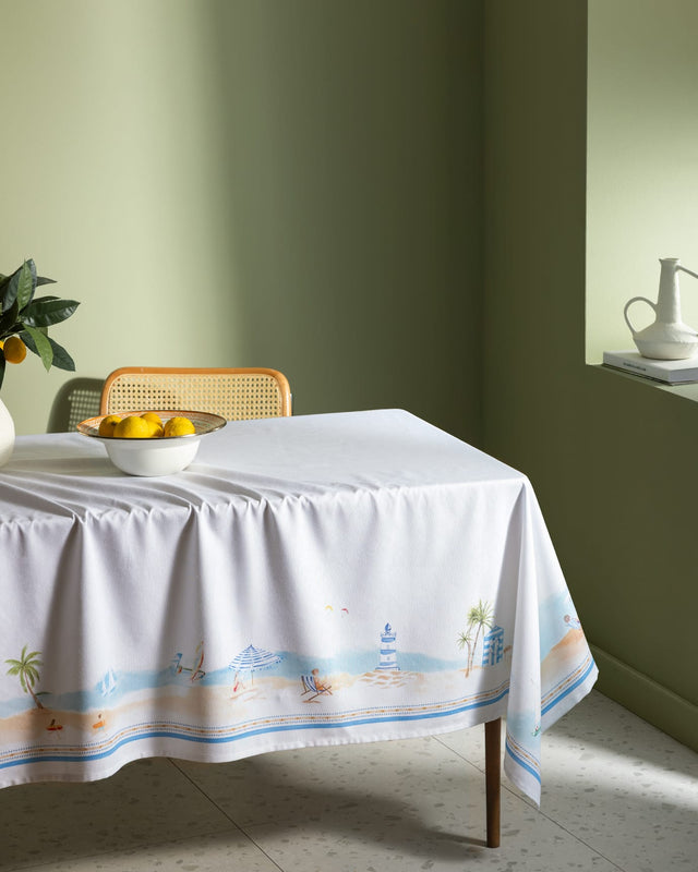 Premium Polycotton Tablecloth - Elegant Two-Tone Dining Accent