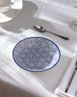 New Bone China Dinner Plate - Reve Bleu Elodie Blue & White Design