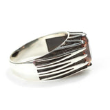 Bague rectangulaire Sultanite pour homme en argent sterling 925 de qualité supérieure