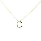 Sterling Silver 3D C Initial Pendant Necklace - Personalized Elegance