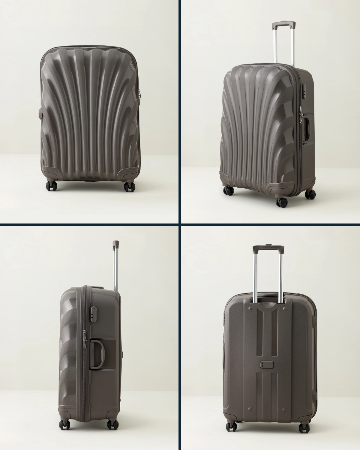 Large Hard Shell Travel Suitcase - Grey