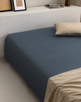 Twin 100% Cotton Ranforce Flat Sheet - Dark Blue