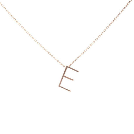 Premium 925 Sterling Silver 3D Letter E Necklace