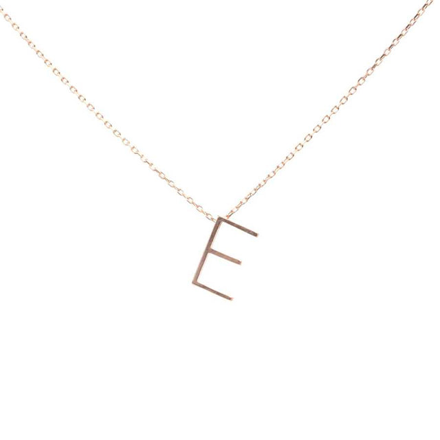 Premium 925 Sterling Silver 3D Letter E Necklace