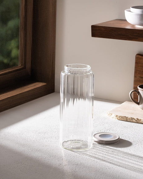 Airtight Borosilicate Glass Food Storage Jar, 1200 ml Kitchen Canister