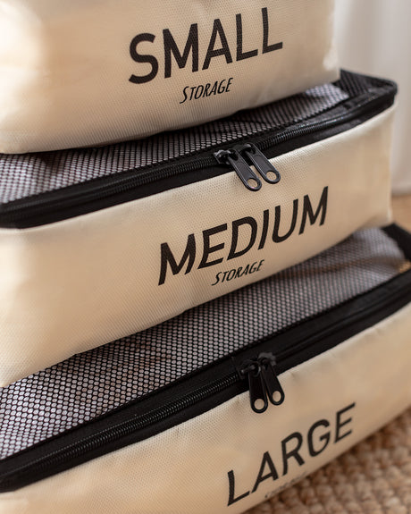 Cream 3-Piece EVA Travel Packing Cube Set