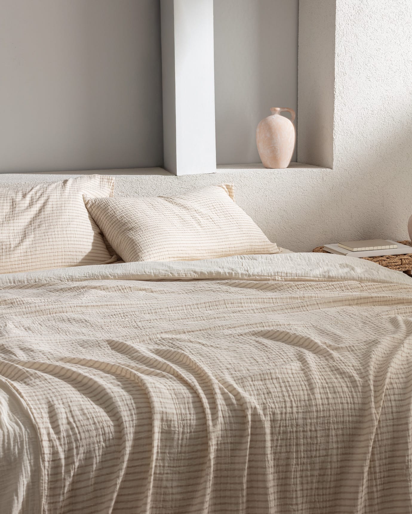 100% Cotton Muslin Single Duvet Cover Set - Yarn-Dyed Comfort