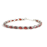 Premium 925 Sterling Silver Ruby Line Bracelet