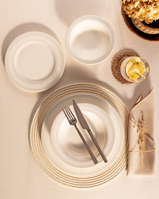New Bone China 6-Person 24-Piece Dinner Set - Lucinda Design