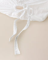 Twin Size 100% Cotton Embroidered Washed Waffle Duvet Cover Set - White Gray