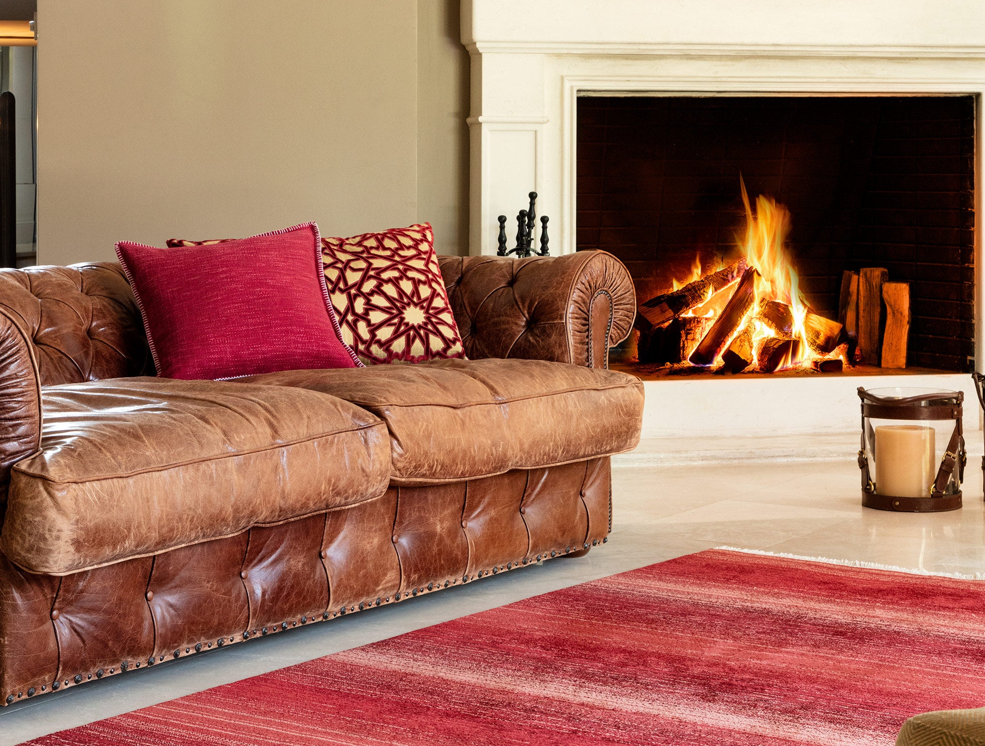 Oriental Cadre Area Rug - Terracotta Rust - 120x170 cm