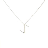Sterling Silver 3D Z Initial Pendant Necklace - Personalized Elegance