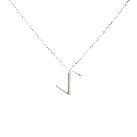 Sterling Silver 3D Z Initial Pendant Necklace - Personalized Elegance