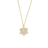 Sterling Silver Dazzling Snowflake Pendant Necklace with Zirconia