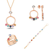 Exquisite Italian Jewelry Set - Bold Sculpted Metal Design