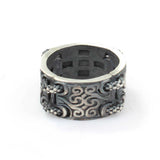 925 스털링 실버 블랙 산화 앤티크 패턴 반지