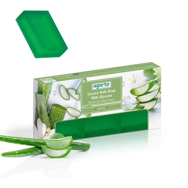 Natural Handmade Aloe Vera Bar Soap 3-Pack, 150g Each
