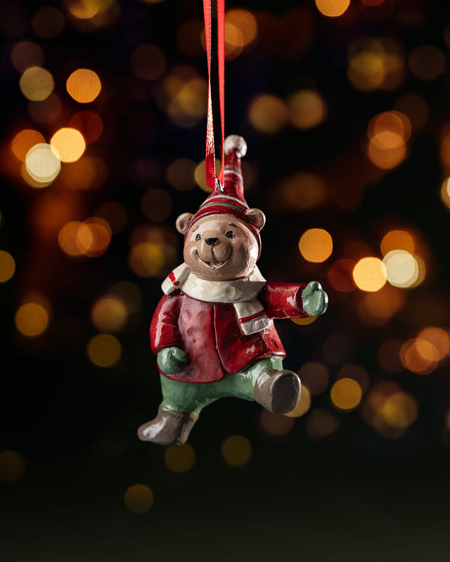 Elara Polyester Tree Ornament - Vibrant Red Festive Decor