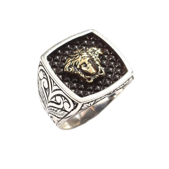 Premium 925 Sterling Silver Medusa Head Design Men's Ring