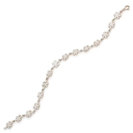 Sterling Silver Snowflake Bracelet - Sparkling Zircon Design