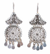 925 Sterling Silver Filigree Drop Earrings - Scaled Design
