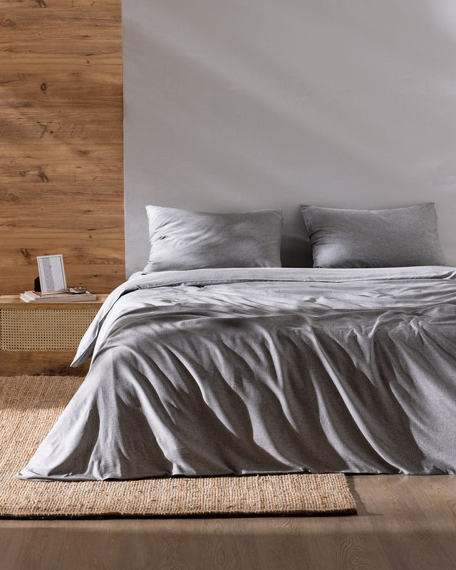 100% Cotton King Size Duvet Cover Set - Yarn-Dyed Comfort