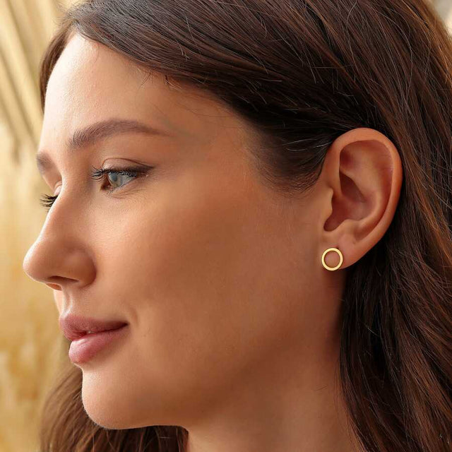 925 Sterling Silver Gold Plated Hoop Earrings - Minimalist Design