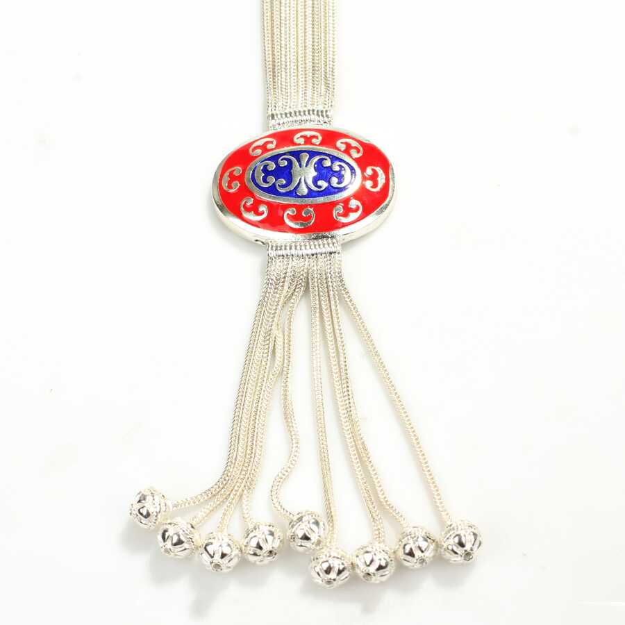 Premium 925 Sterling Silver Enamel Foxtail Necklace