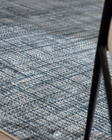 Weicher Polyester-Teppich – Modernes graues Krabbenmuster mit Fransenrändern
