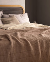 Cotton Blend Single Bedspread - Textured Design