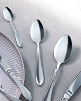 Stainless Steel 42-Piece Flatware Set - Elegant Silver Design
