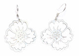 925 Sterling Silver Floral Filigree Drop Earrings - Handcrafted Design