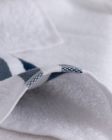 Soft Cotton Face Hand Towel - Absorbent Bathroom Towel - White Blue