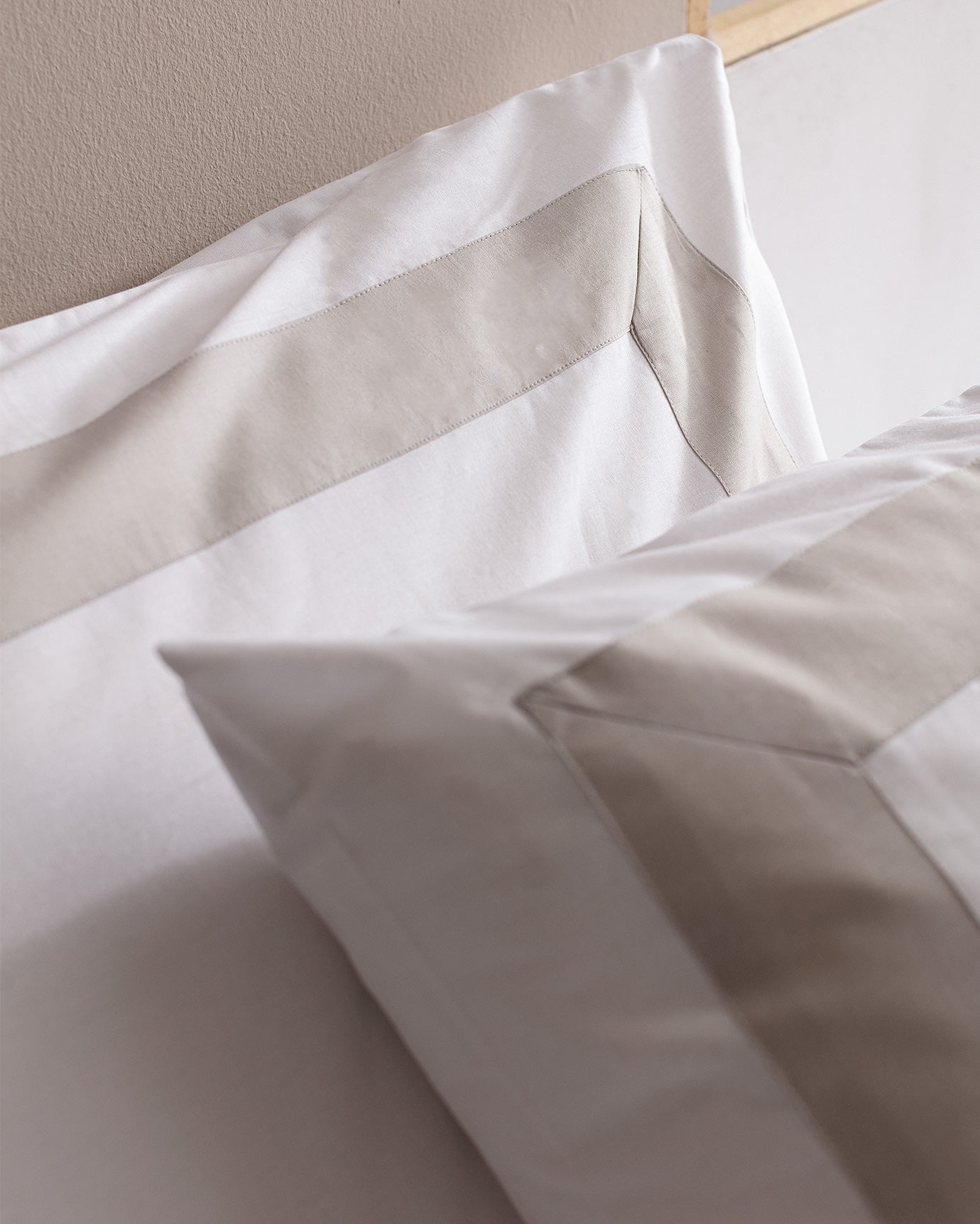 100% Cotton King Size Duvet Cover Set - Soft & Serene White/Stone