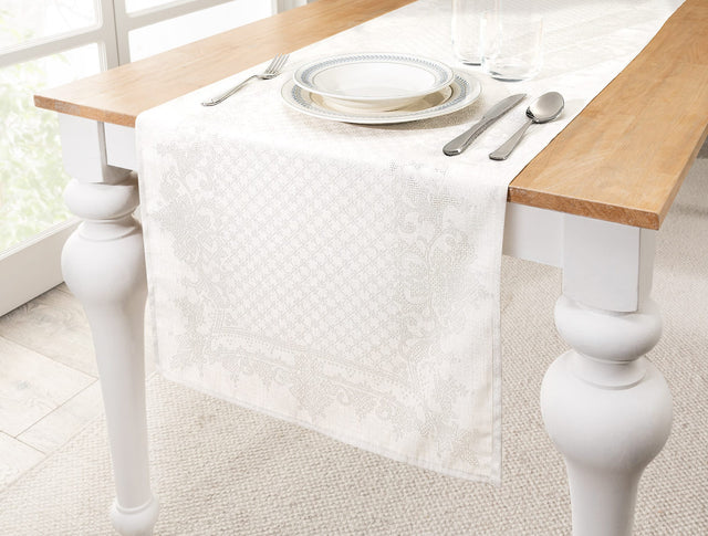 Ecru Polyester Runner Rug - 45x160 cm - Made in Turkey