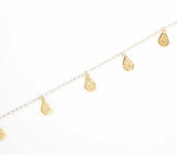 Sterling Silver Teardrop Filigree Anklet - Artisan Crafted