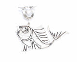 925 Sterling Silver Fish Shaped Pendant - Ocean Inspired Charm