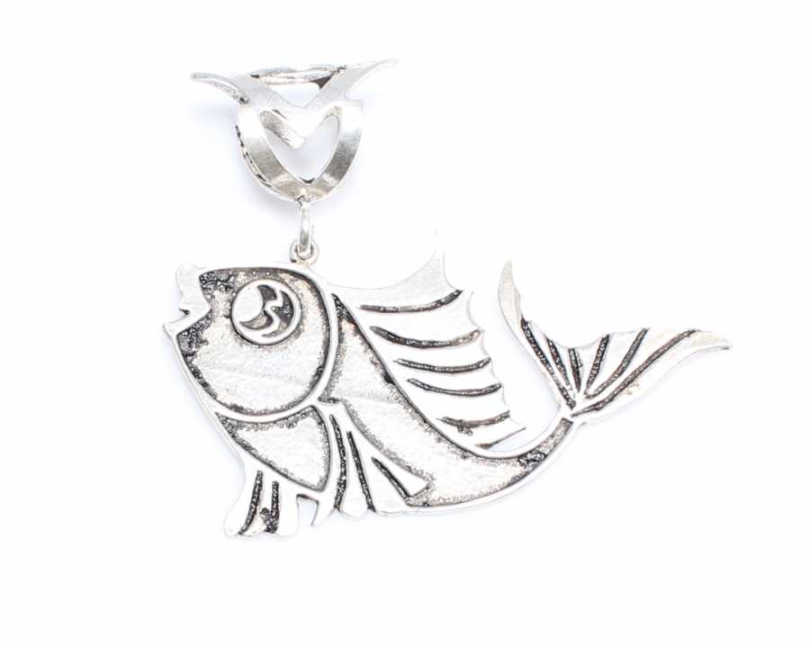 925 Sterling Silver Fish Shaped Pendant - Ocean Inspired Charm