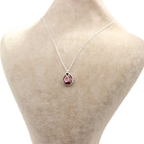 Premium 925 Sterling Silver Infinity Ruby Drop Necklace