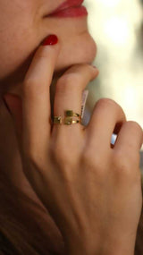 925 Sterling Silver Zircon Ring - Elegant Triple Square Setting