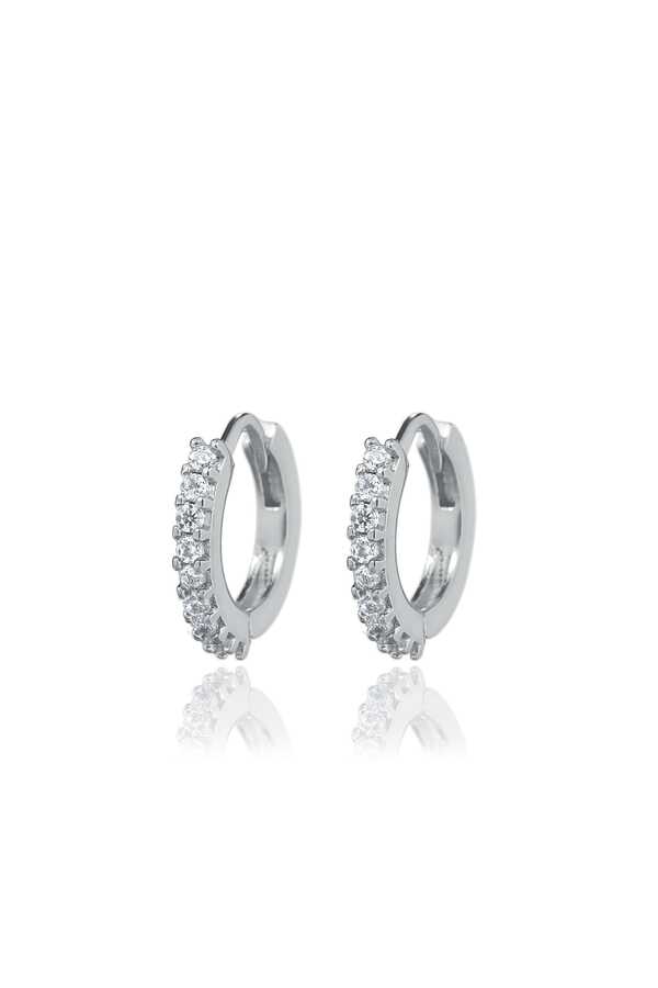 Sterling Silver Nine Stone Zircon Cartilage Earring